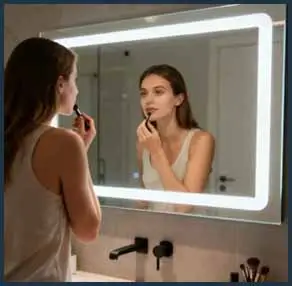 bathroom remodel lighted mirror